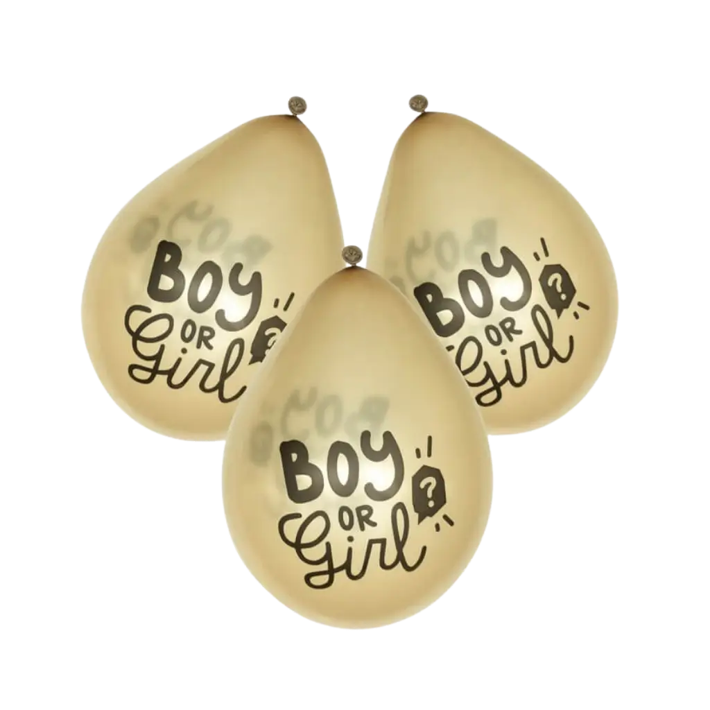 Transparente Ballons "boy or girl" schwarz (Los von 6)
