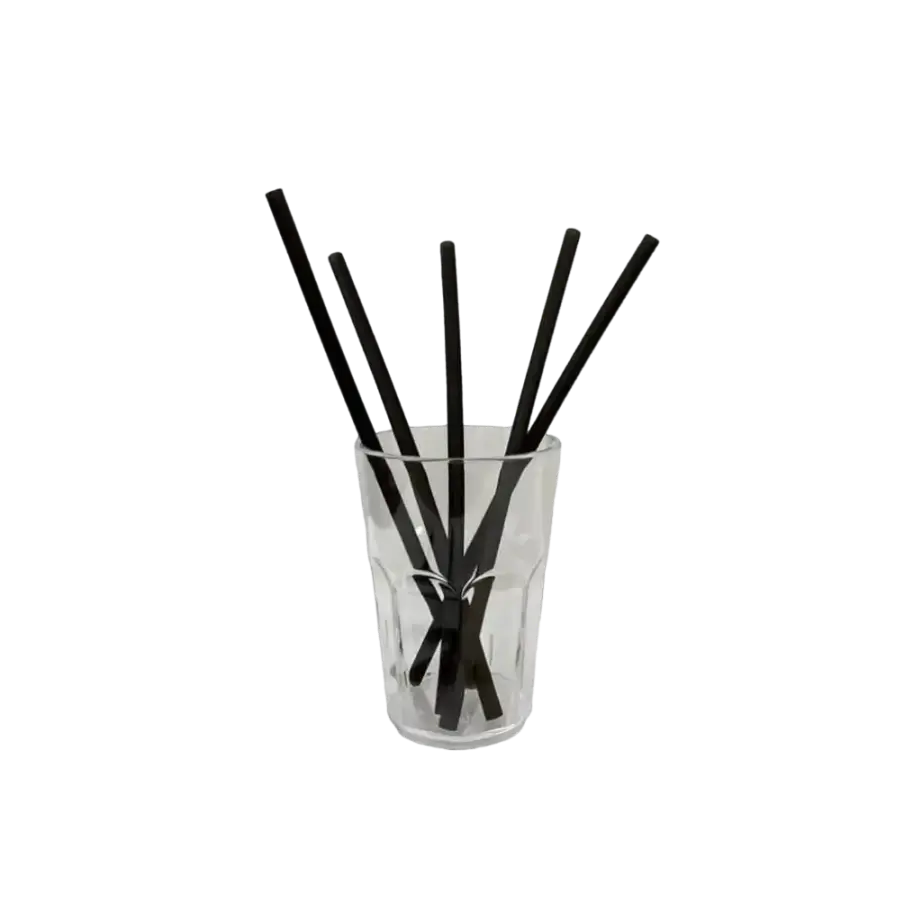 Paille de riz noire 22cm par 8mm diamètre