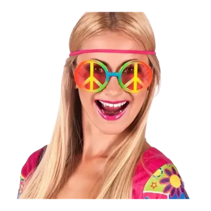 Hippie Tricolor Brille mit rosa Gläsern