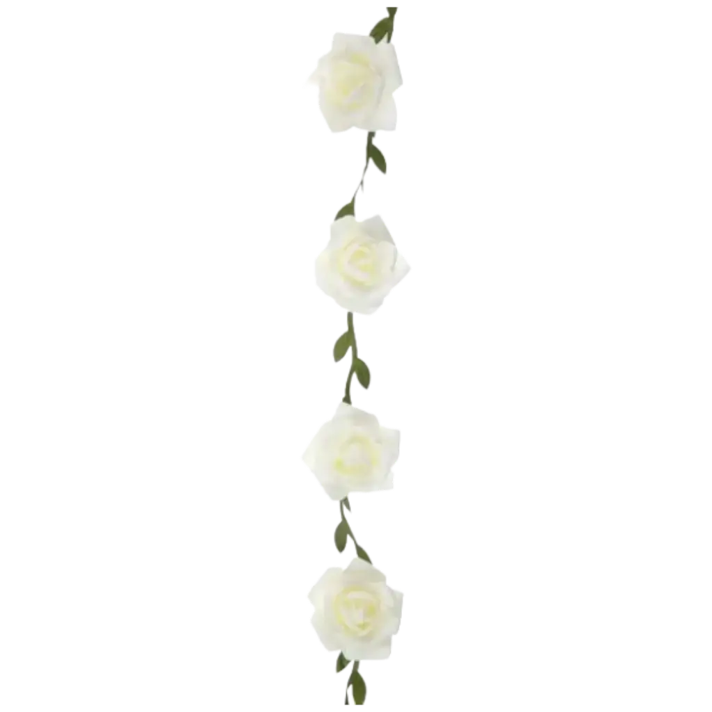 Girlande aus weißen Rosen - ø 50mm / 120cm
