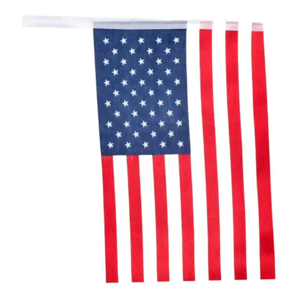 Girlande aus kleinen Flaggen der USA