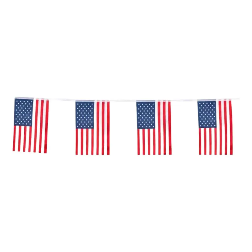 Girlande aus kleinen Flaggen der USA