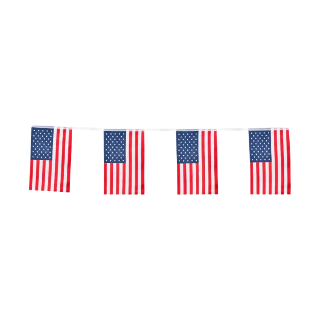 Girlande aus kleinen Flaggen der USA