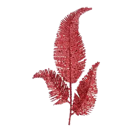 Palmblätter am Stiel - Dekoration - Rot - 18x25cm