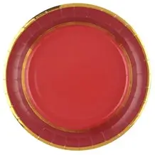 Pappteller Chic Christmas x10 - Rot / Gold - ø22,5cm
