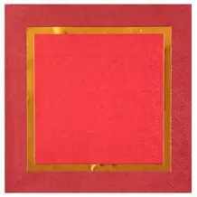 Tovagliolo di carta Chic Christmas - Rosso / Oro - Set di 20
