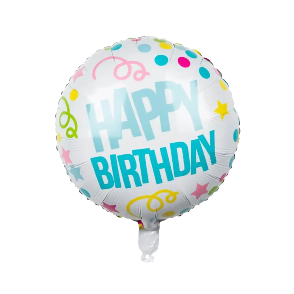 Ballon Aluminium "Happy Birthday" Farbparty