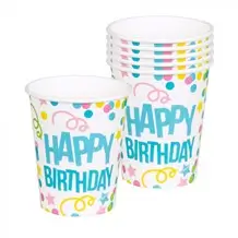 Goblets Happy Birthday Color Party (Lot de 6)