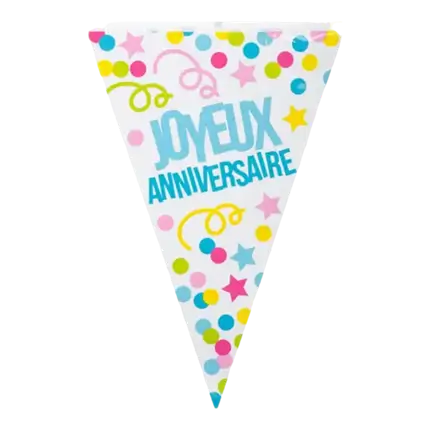 Girlande der Wimpel Joyeux Anniversaire Farbparty