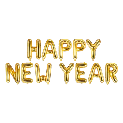HAPPY NEW YEAR BRIEFBALLONS - GOLD - 422X46CM