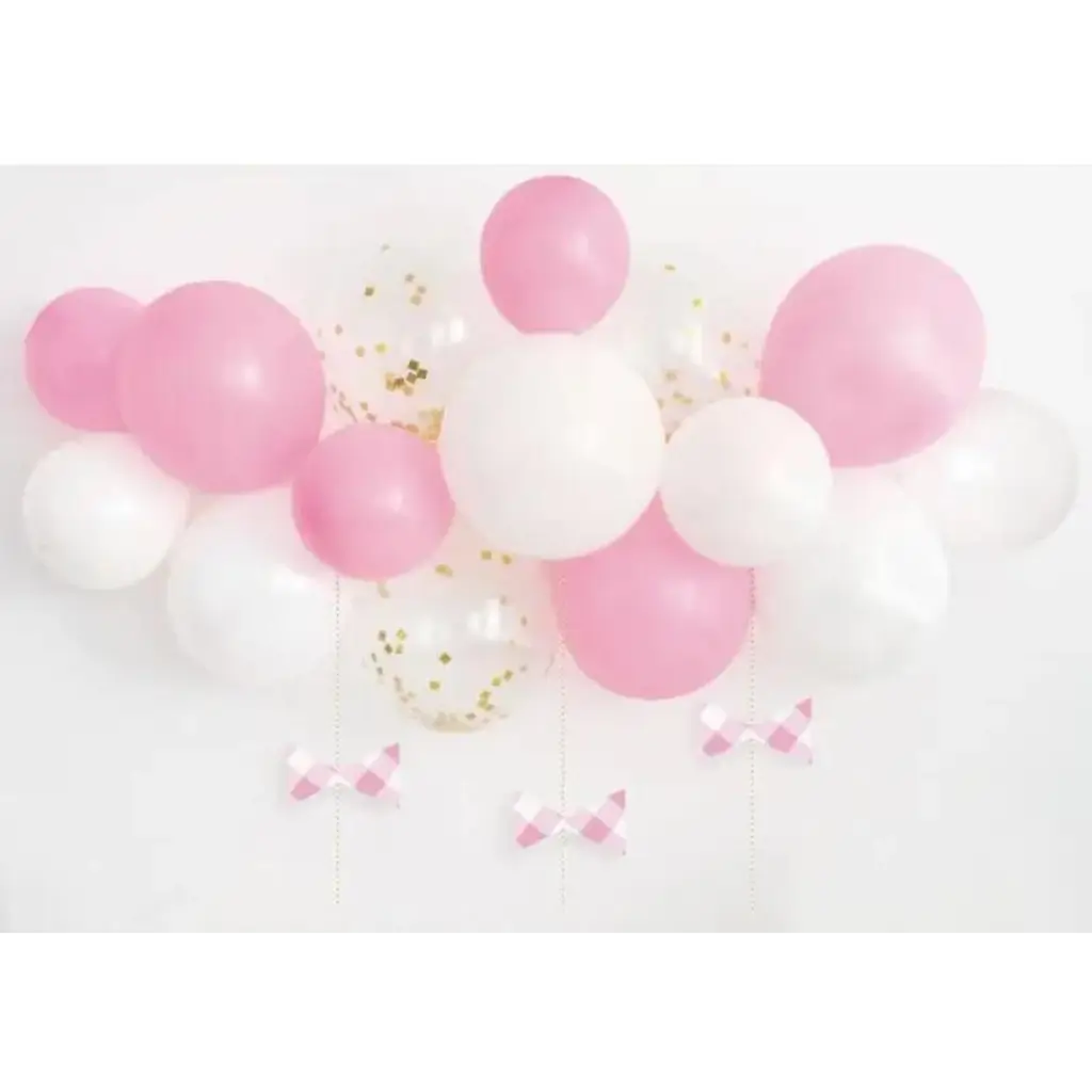Arch Balloons Kit - Rosa / Weiß / Transparent