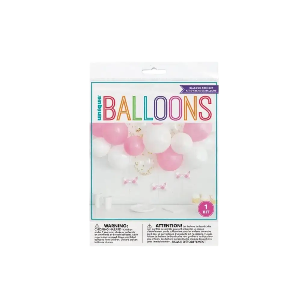 Arch Balloons Kit - Rosa / Weiß / Transparent