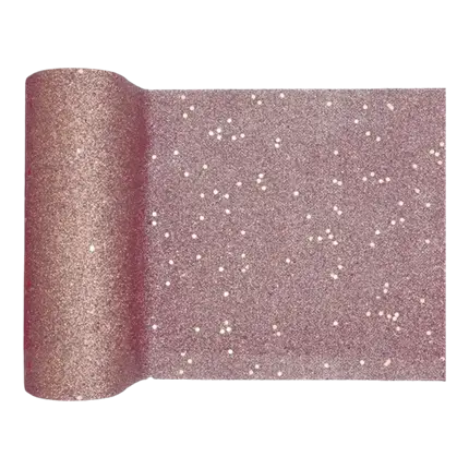 ROSE Gold Glitter Tischläufer 5 Meter