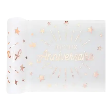 Rose Gold Happy Birthday Tischläufer - 5 Meter