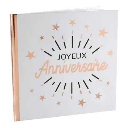 Rose Gold Metallic Happy Birthday Gästebuch