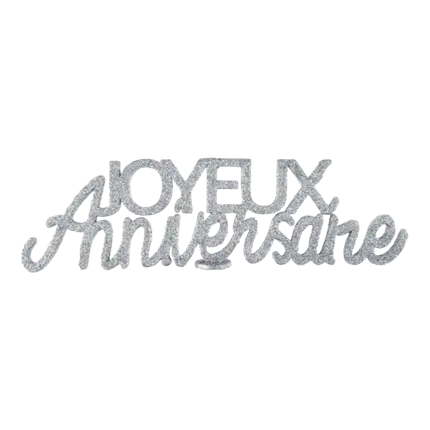 Glitzerbuchstaben Happy Birthday - Silber-32x2,5x9 cm