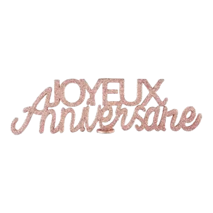 Glitzerbuchstaben Happy Birthday - Roségold - 32x2,5x9 cm