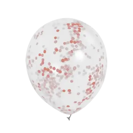 Set mit 3 Konfetti-Ballons in Roségold