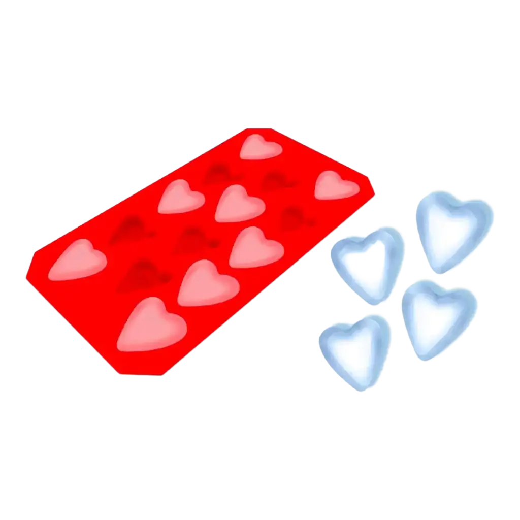 Red Heart Ice Cube Form
