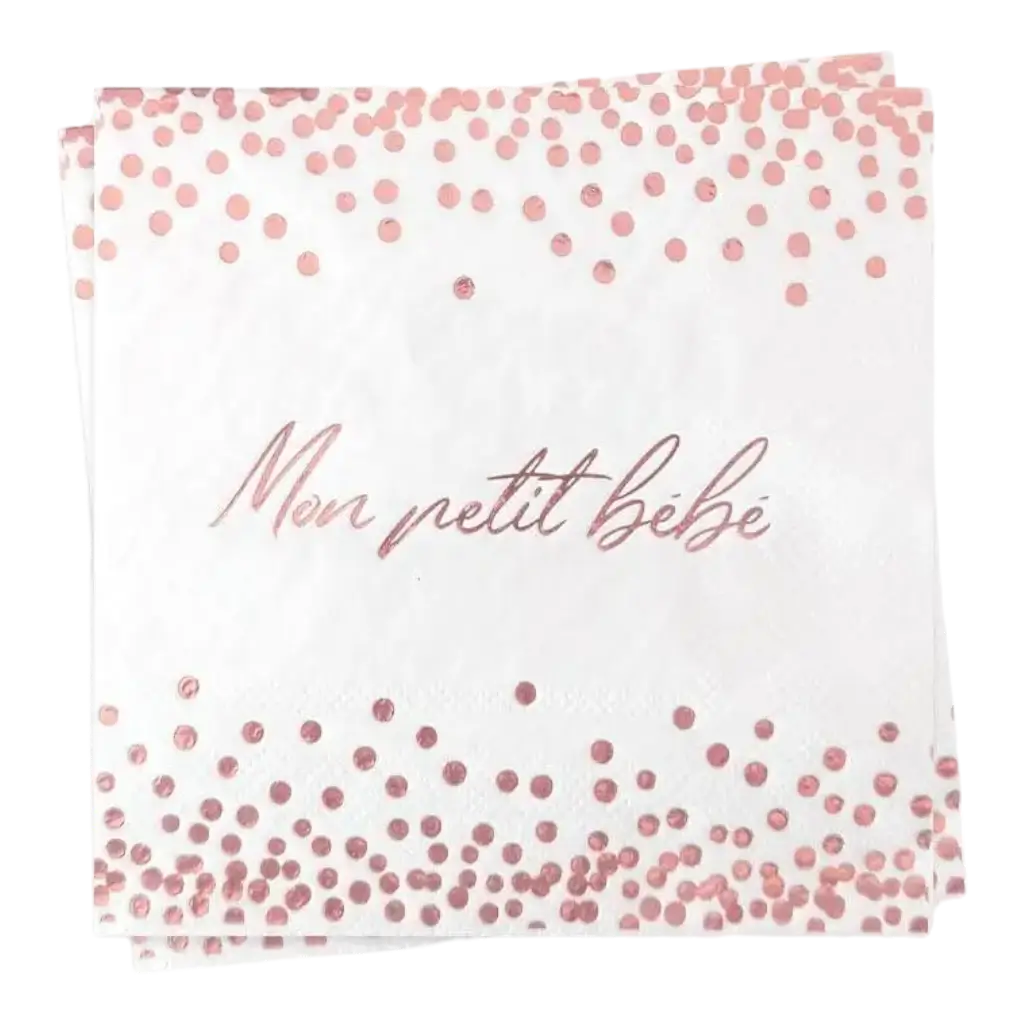 Rosa Handtuch "Mon petit bébé" - 12er Set