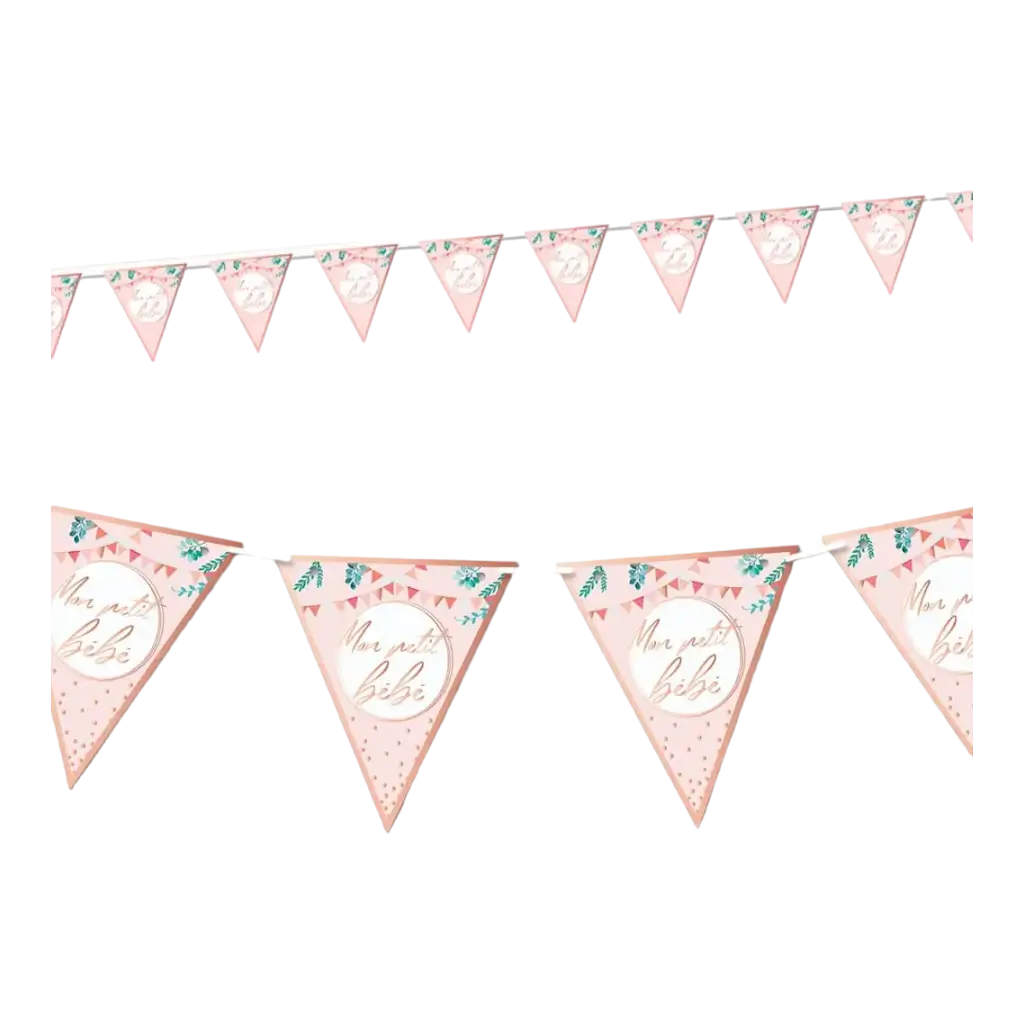  Garland Pink Wimpel "Mon petit bébé" 