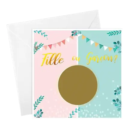 6 Rubbelkarten Offenbarung Mädchen oder Junge - JUNGE