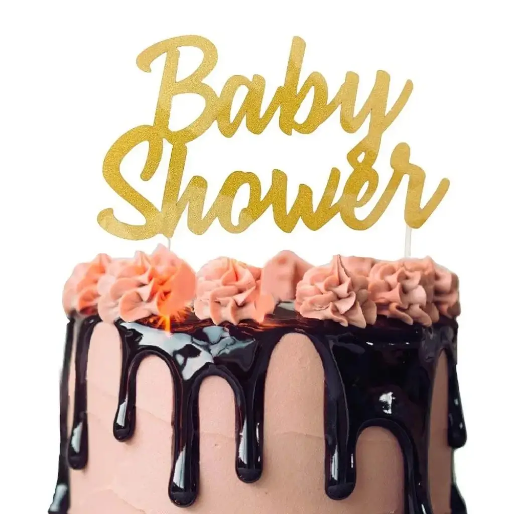 Kuchendekoration "Baby Shower" Gold