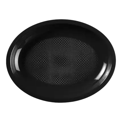 Schwarzer ovaler Teller - 25,5 x 19 cm - 25er-Set