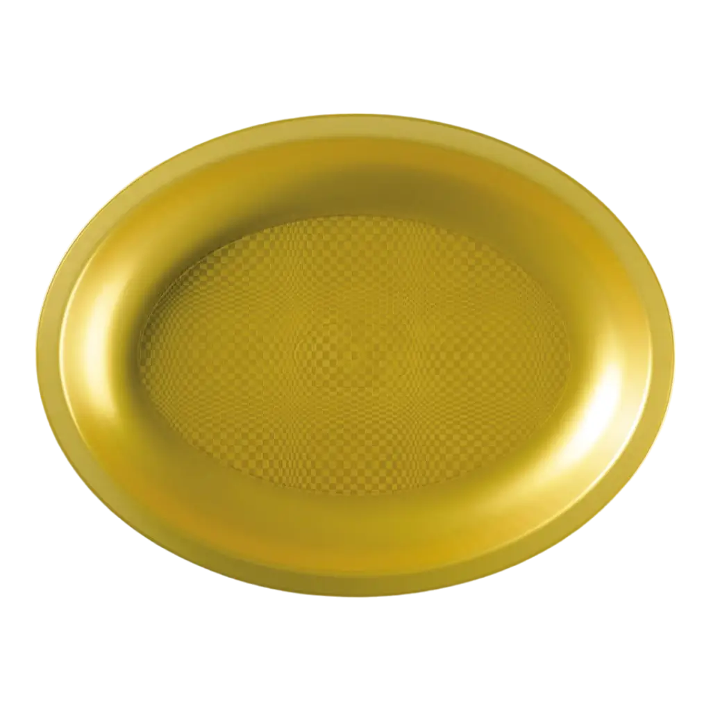 Goldener ovaler Teller - 25,5 x 19 cm - 25er-Set