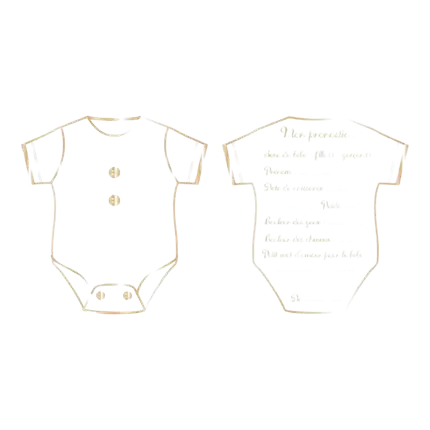 Tippspiel Body weiß und gold - Satz von 8