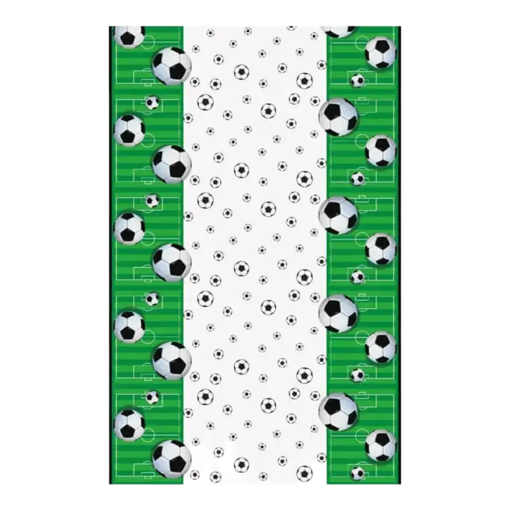 WEIßE UND GRÜNE FUSSBALLTISCHDECKE - 137X213CM