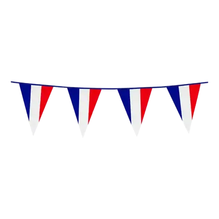 FRANKREICH-FLAGGE GIRLANDE - BLAU WEIß ROT - 30x20