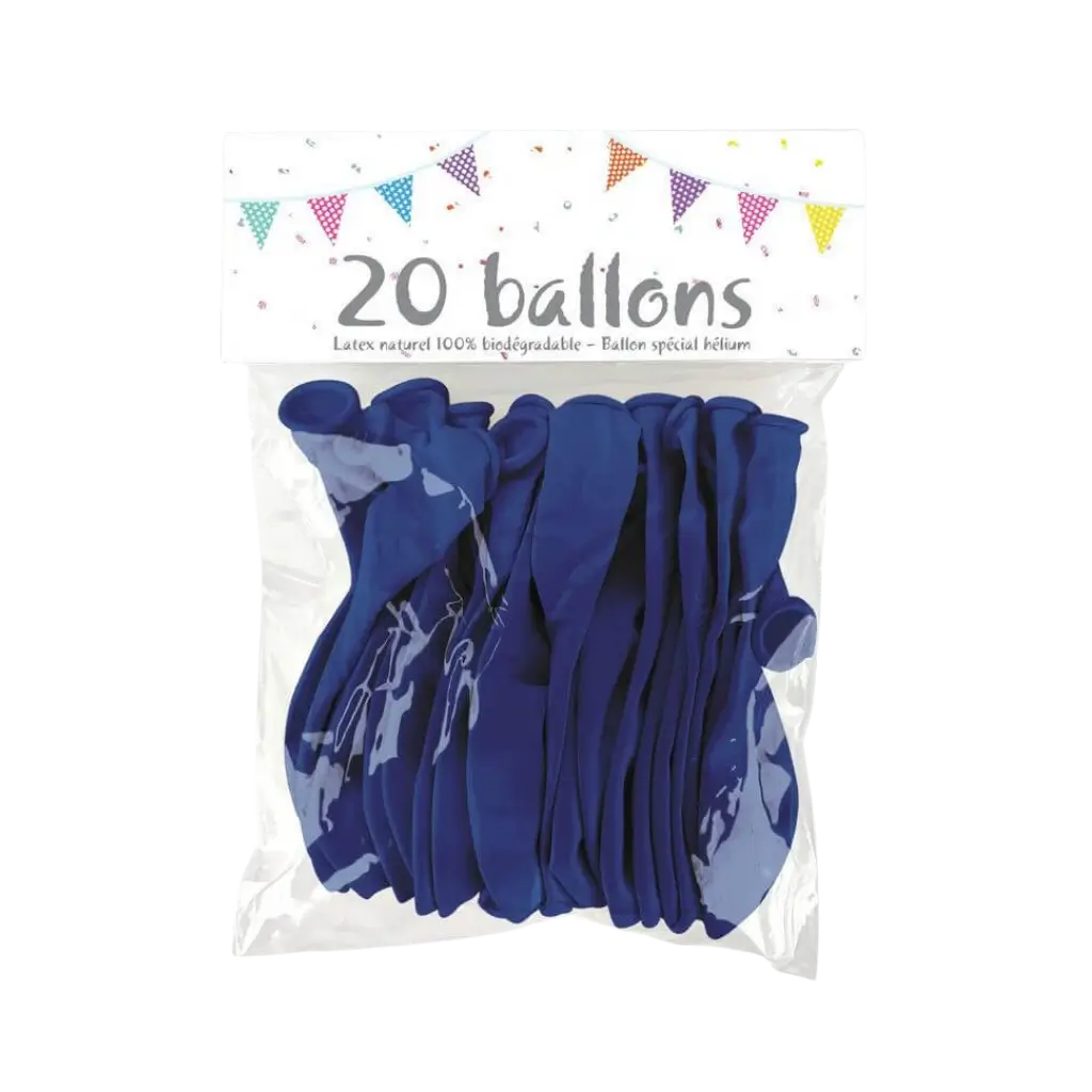 SATZ VON 20 BALLONS - KÖNIGSBLAU - 25CM