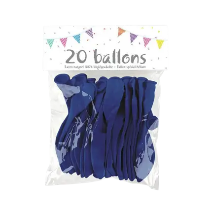 SATZ VON 20 BALLONS - KÖNIGSBLAU - 25CM