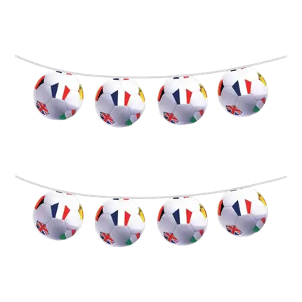 GIRLANDE AUS 8 FUSSBALLFLAGGEN - 29CM - 5M