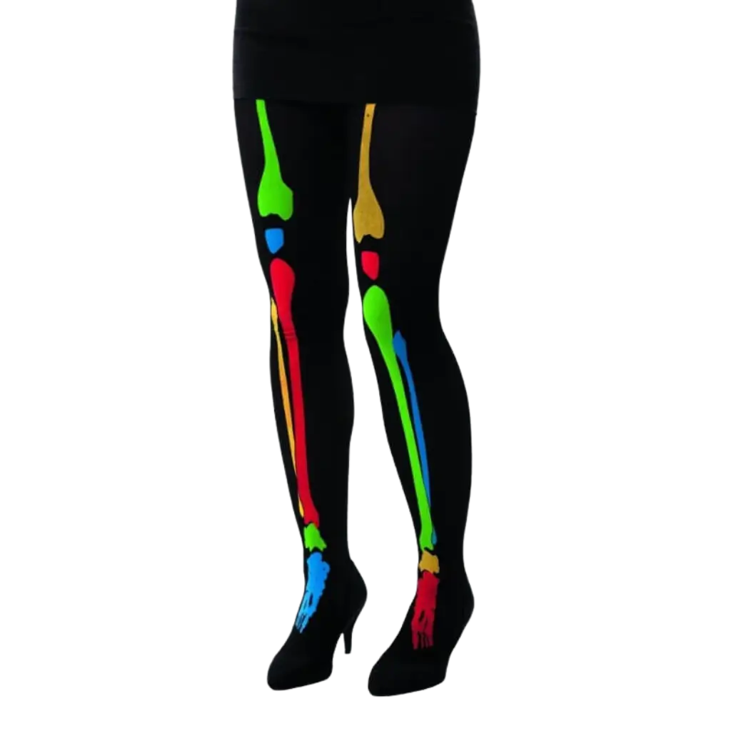 FLUORESZIERENDE SKELETT-HALLOWEEN-STRUMPFHOSE