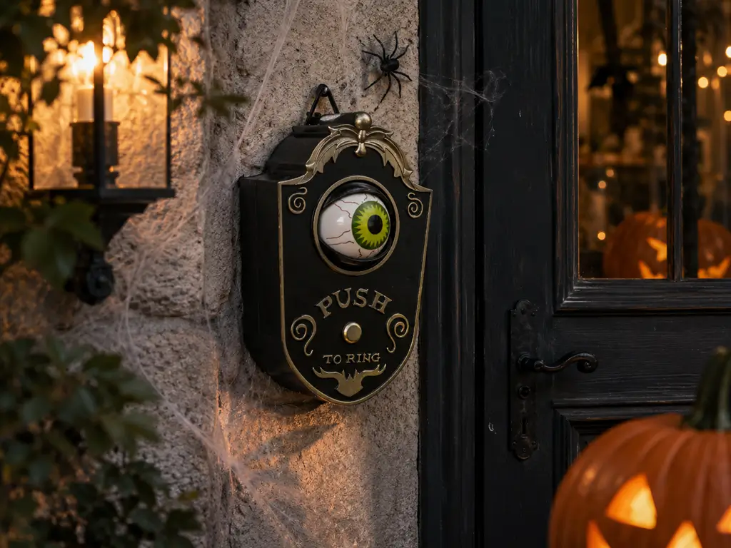 ANIMIERTE UND SOUNDIGE HALLOWEEN-TÜRKLINGEL - 25 CM