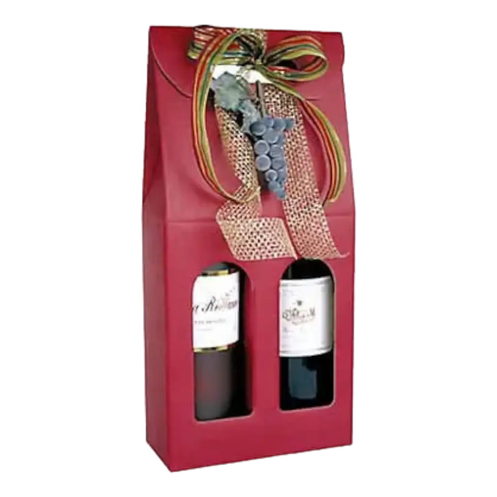 Box 2 Flaschen mit Henkel Farbe Bordeaux