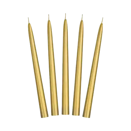 10 Spitzkerzen in Metallic Gold - 24cm