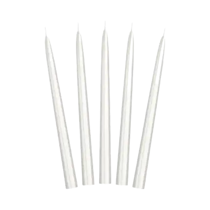 10 Konische Kerzen Farbe Pearl - 24cm