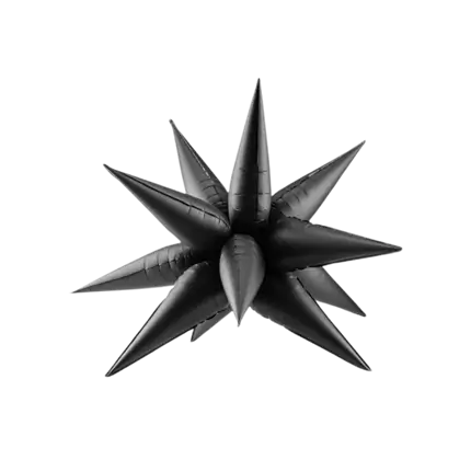 3D-Sternenballon - Mylar - Schwarz - 90cm