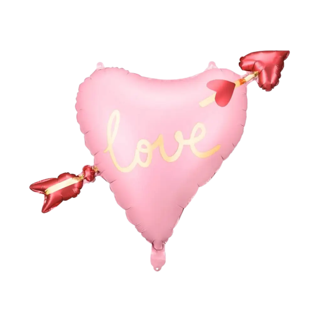 Folienballon - Pinkes Amorpfeilherz - 76 x 55 cm