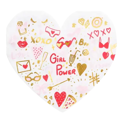 Papierserviette - Herz - GIRL POWER - 16x15cm