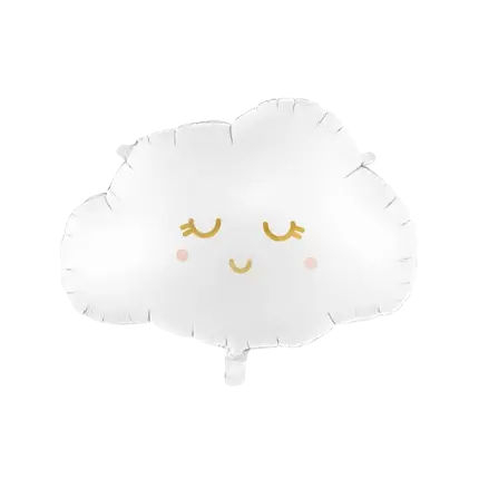 Mylar-Ballon mit Frosteffekt – Weiße Wolke – 51 x 35,5 cm