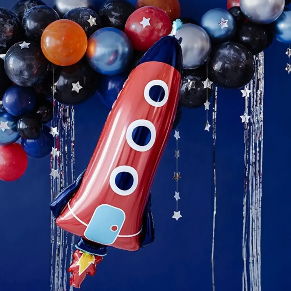 Mylar-Ballon mit Glanzeffekt - Rocket Rocket - 44x115cm