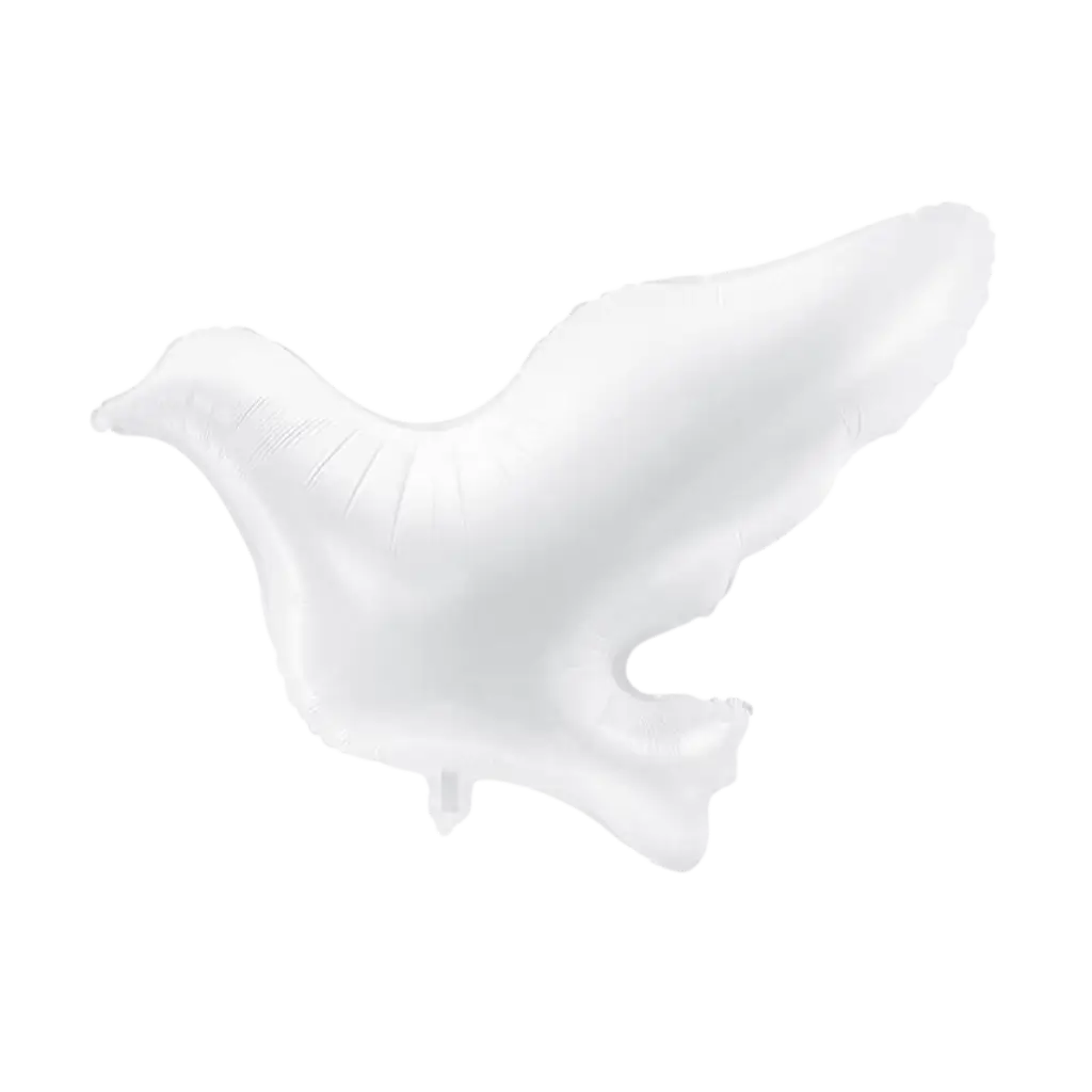 Weißer Taubenballon - Mylar - 81,5 x 87 cm
