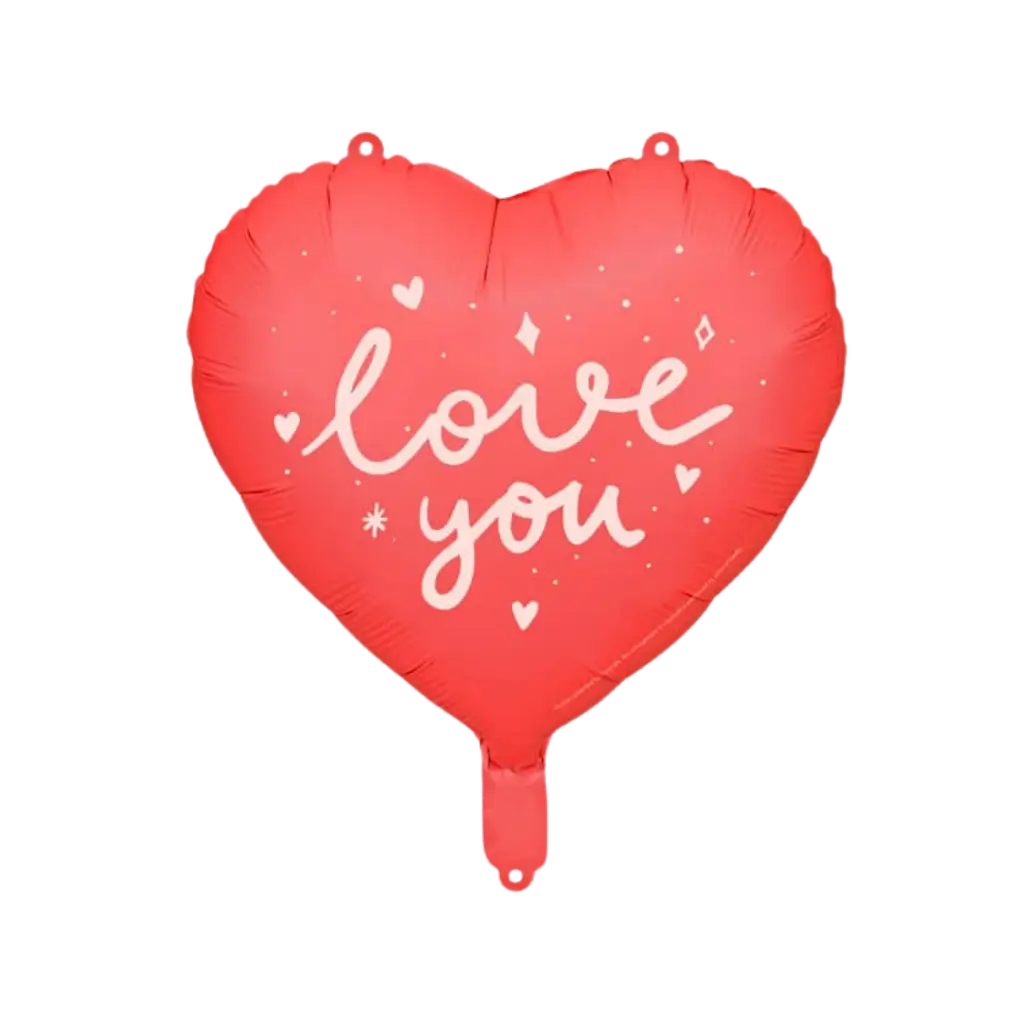 Folienballon - Rotes Herz "LOVE YOU" - 45cm