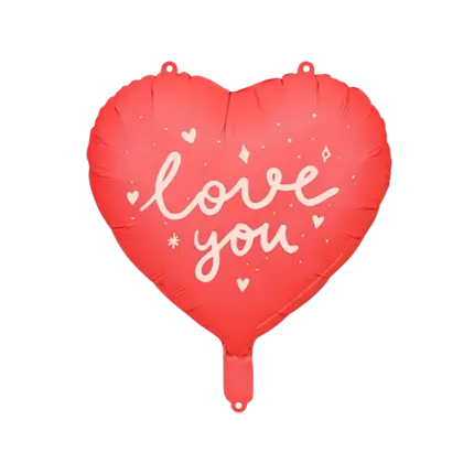 Folienballon - Rotes Herz LOVE YOU - 45cm
