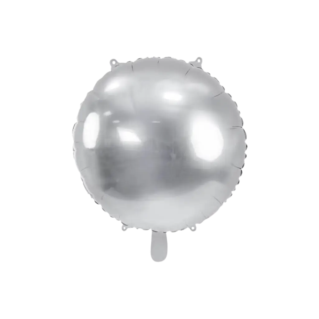 Runder Ballon mit Metallic-Spiegeleffekt - Silber - 45 cm