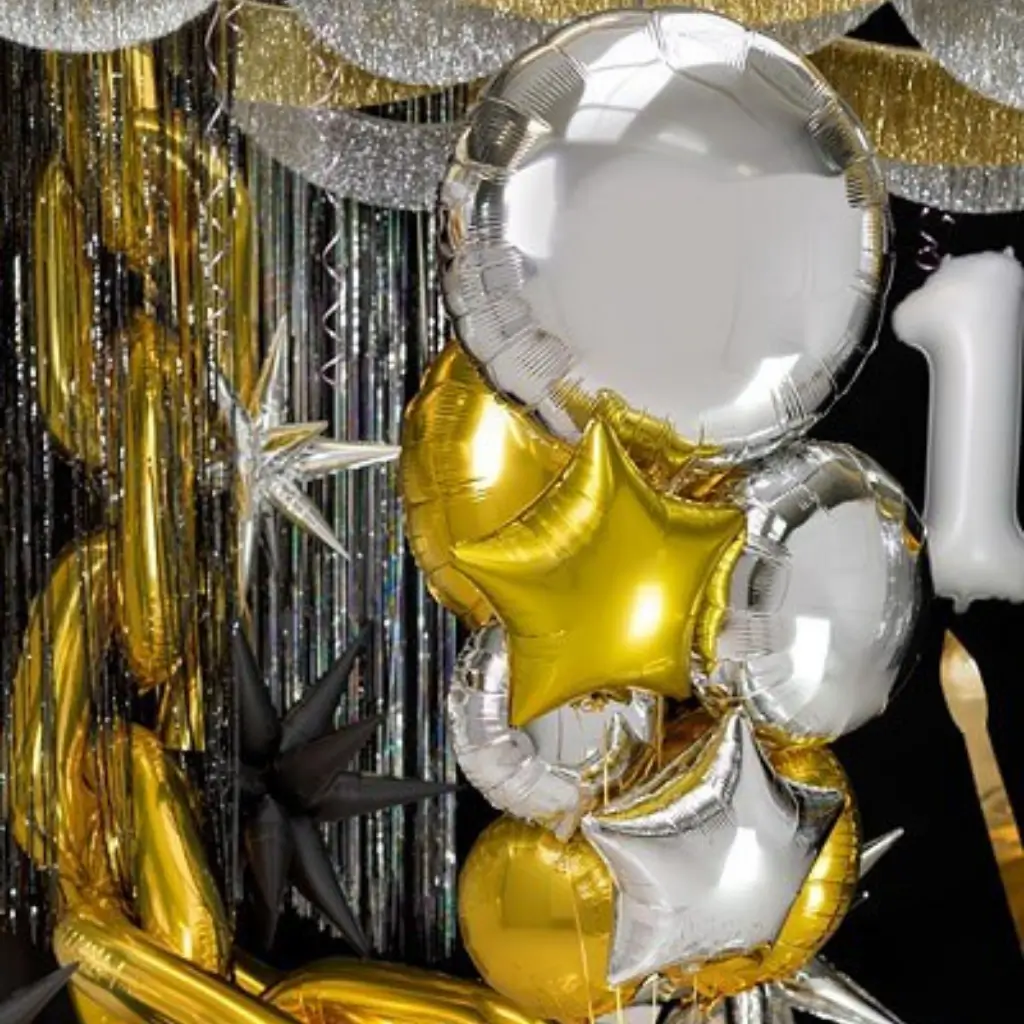 Runder Ballon mit Metallic-Spiegeleffekt - Silber - 45 cm